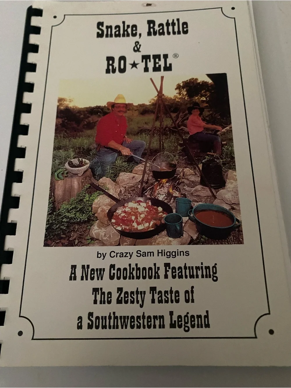 Vintage cookbook sign by author Snake, Rattle & Cookbook by Crazy Sam Higgins -